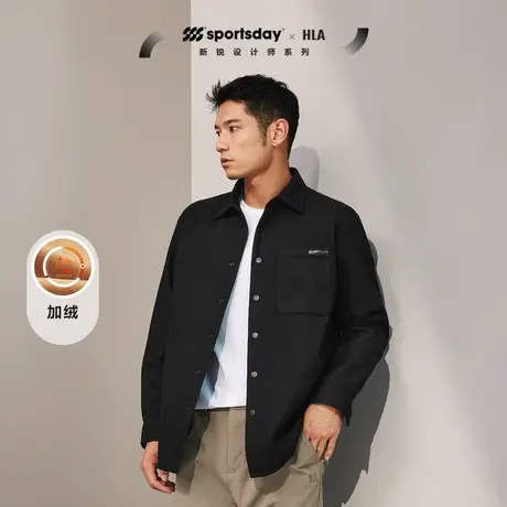 HLA/海澜之家sportsday荣耀马术长袖衬衫男2023秋冬暖+加绒外套商品大图