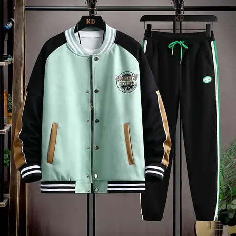 男孩春秋款卫衣青少年13-15岁学生开衫外套潮大童棒球服男装套装商品大图