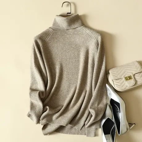 加厚高领毛衣女内搭2022新款秋冬装慵懒风气质宽松外穿打底针织衫商品大图