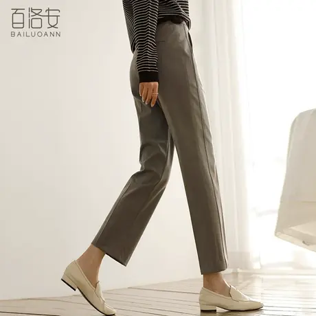 百洛安通勤西装裤女九分裤百搭小脚裤2023秋冬新款高腰显瘦烟管裤商品大图