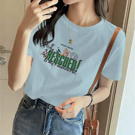 纯棉t恤女短袖夏装2023年新款潮内搭宽松显瘦打底衫半袖体恤上衣图片