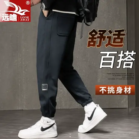 春秋款卫裤男2023新款潮牌宽松束脚裤子男款秋季男士休闲九分裤子商品大图