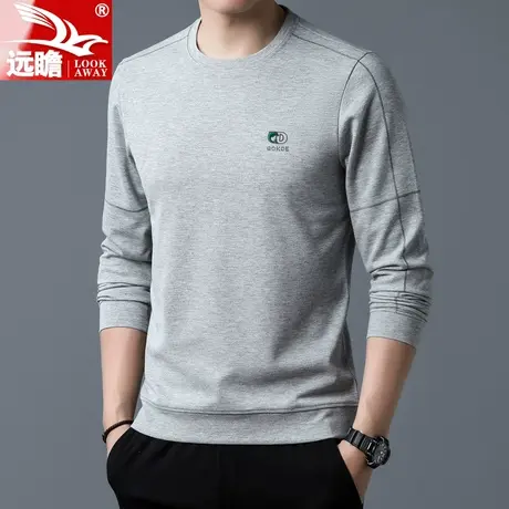 男士秋季新款宽松圆领套头卫衣印花设计休闲百搭长袖打底上衣男款商品大图