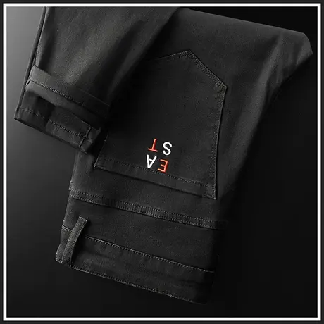 黑色牛仔长裤男款宽松直筒春季秋冬款2024新款弹力休闲男裤子春装商品大图