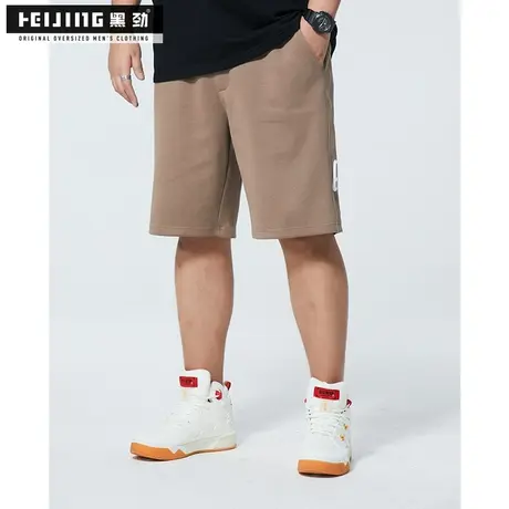 黑劲大码休闲运动短裤男夏季胖哥透气宽松加肥加大直筒潮流五分裤商品大图