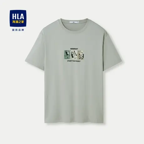 HLA/海澜之家布鲁伊联名系列凉感T恤2024春夏新款圆领卡通短袖男图片