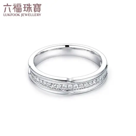 六福珠宝婚嫁系列18K金钻戒情侣结婚镶钻石戒指女对戒定价WD32796商品大图