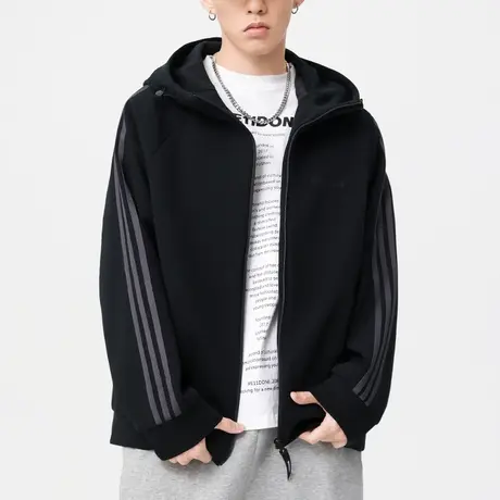 男士美式运动外套潮牌男春秋2024新款休闲上衣宽松连帽衫衣服男款商品大图