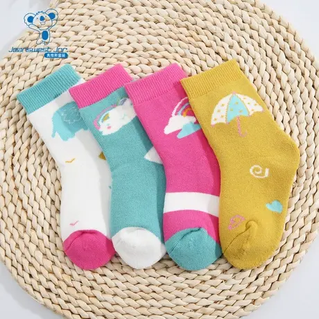 PU【三对装】真维斯童装2023冬季新款女童百搭中大童休闲舒适中袜商品大图