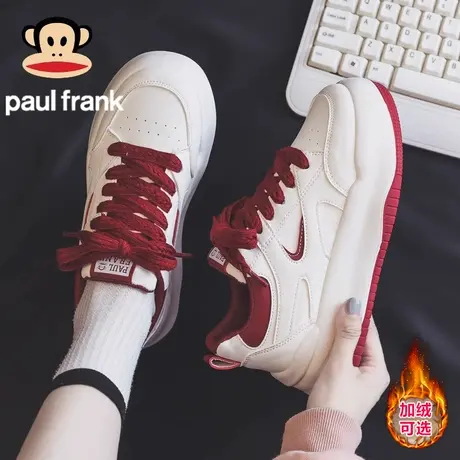 大嘴猴小白鞋女鞋2023新款秋冬季加绒二棉鞋厚底面包鞋运动板鞋子商品大图