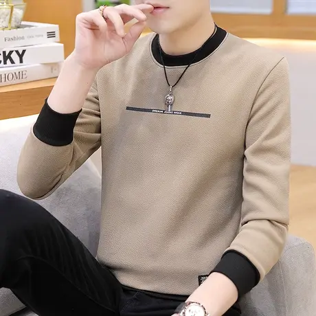 男士长袖T恤春秋季2023新款潮牌ins宽松衣服卫衣打底体恤男装上衣商品大图