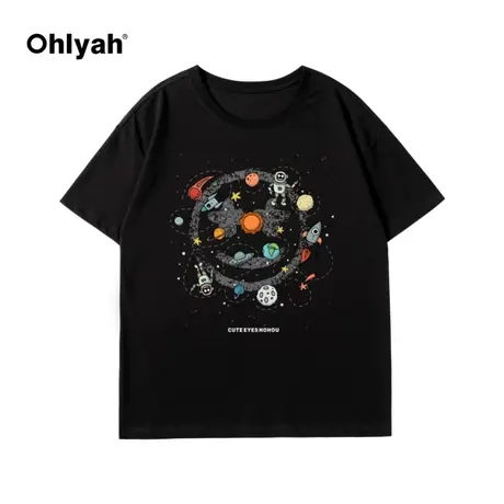 短袖t恤女夏2023年新款ins潮网红黑色打底衫内搭宽松纯棉圆领上衣图片