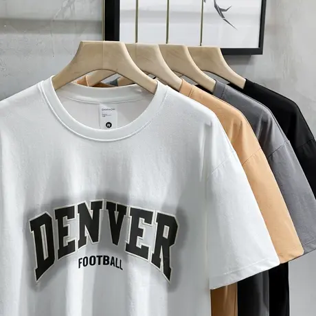 美式复古短袖T恤男重磅夏季冰爽上衣宽松潮牌潮流ins高街半袖体恤商品大图