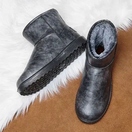 东北雪地靴男冬季加绒加厚保暖棉雨靴厨房防滑高筒棉鞋防水雨鞋男商品大图