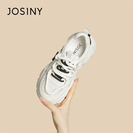 Josiny/卓诗尼显脚小老爹鞋女2024春季新款爆款百搭厚底运动鞋女商品大图
