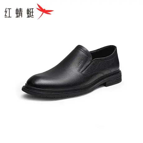 红蜻蜓一脚蹬商务皮鞋2023秋冬新款男鞋软底通勤正装皮鞋真皮单鞋商品大图