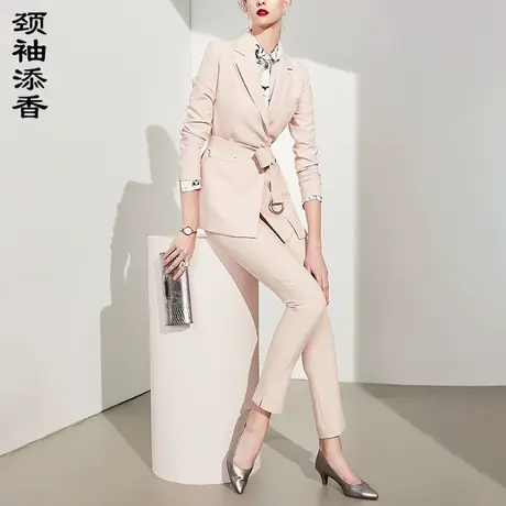 颈袖添香2024春装新款时尚气质ol职业装套装女装商务正装西服套裤图片