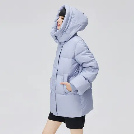 艾莱依羽绒服2022年女款新款连帽时尚质感宽松保暖冬季短款外套商品大图