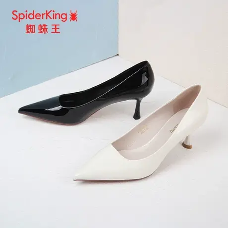 SPIDER KING/蜘蛛王高跟鞋2023秋季商场新款单鞋漆皮通勤简约细跟商品大图