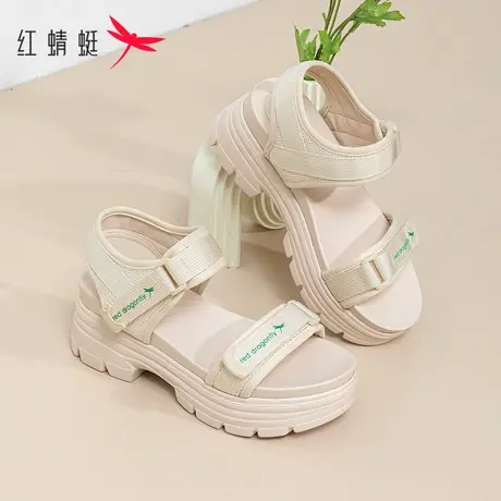 红蜻蜓运动凉鞋女2023年新款夏季松糕厚底鞋女软底舒适中年妈妈鞋图片