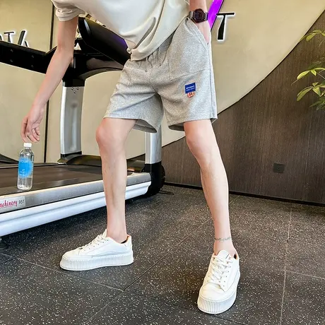 华夫格短裤男士夏季四分休闲裤子男潮牌青少年舒适透气五分运动裤商品大图