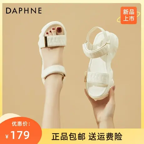 达芙妮老爹凉鞋女款外穿2023年夏季新款运动厚底增高松糕坡跟女鞋图片
