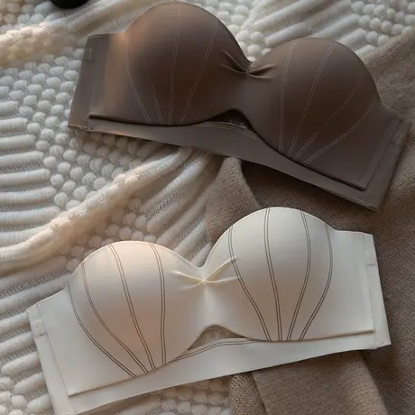 小胸聚拢内衣女调整型收副乳半杯胸罩无钢圈防下垂无肩带文胸套装商品大图