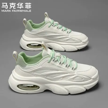 马克华菲官方旗舰店男鞋夏季网面透气一脚蹬气垫软底增高老爹潮鞋商品大图