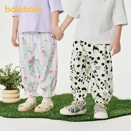 巴拉巴拉儿童裤子男女童夏季防蚊裤小童宝宝睡裤天丝人棉可外出商品大图