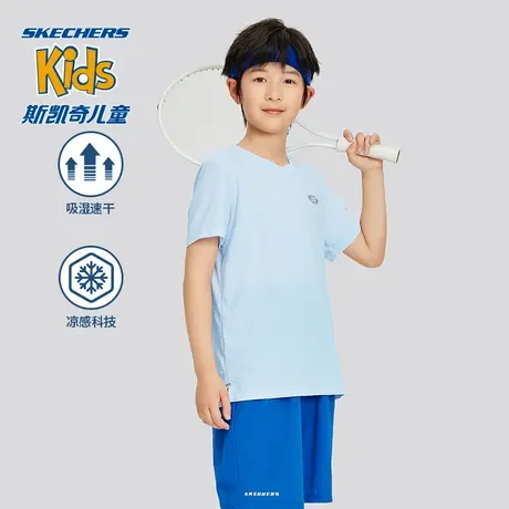 Skechers斯凯奇2024夏新款男女童圆领短袖T恤衫凉感速干透气休闲图片
