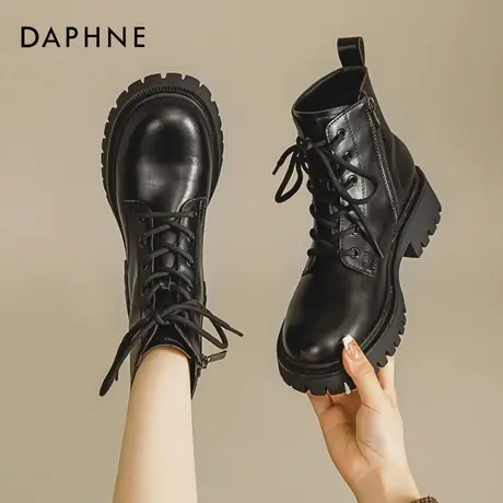 达芙妮马丁靴女夏2025新款厚底黑色英伦高级感新疆旅游短靴子凉靴商品大图