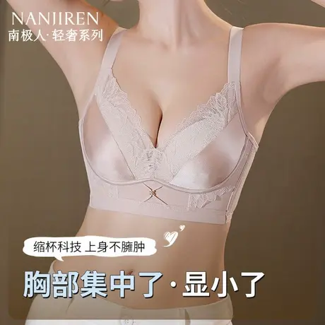 南极人内衣聚拢小胸蕾丝性感调整型大胸显小提拉防下垂无钢圈文胸商品大图