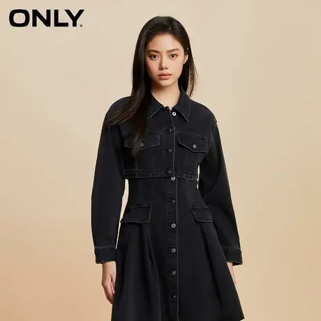 【ONLY奥莱清仓】秋季时尚气质百搭翻领短款牛仔外套女图片