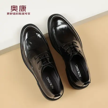 奥康 男鞋男士皮鞋春季新款高档商务休闲皮鞋真皮软底结婚新郎鞋N商品大图