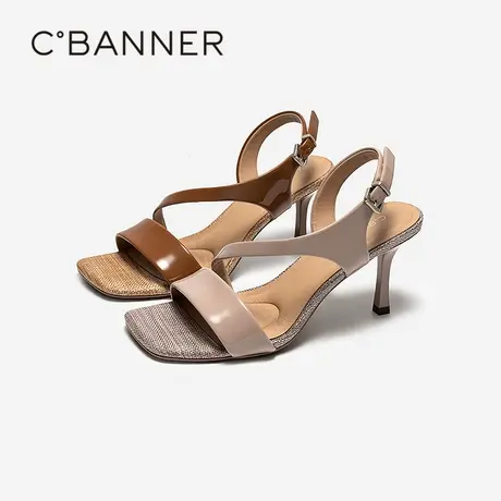 【上新】千百度细高跟一字带凉鞋女2026夏季新款绝美真皮时装凉鞋图片