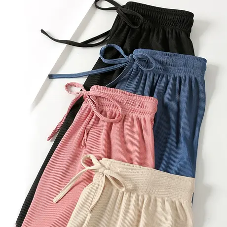 冰丝阔腿裤女春夏季高腰垂坠感显瘦宽松百搭直筒薄款拖地休闲裤子商品大图