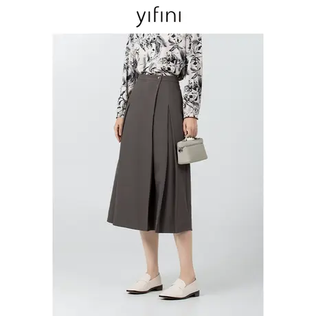 Yifini/易菲高级感百搭垂感中长款半身裙女秋季新款时尚半裙图片