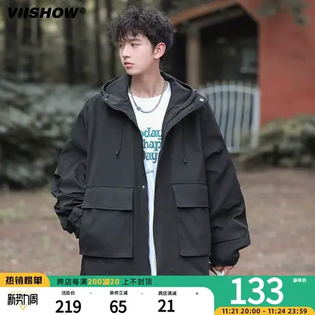 VIISHOW机能风外套秋季运动户外宽松夹克防风防水登山服冲锋夹克图片