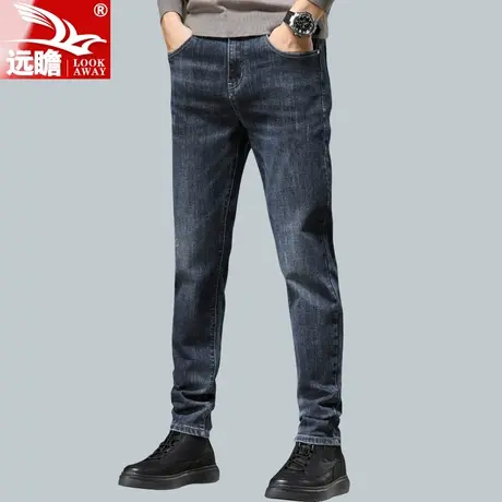 冬季牛仔裤男秋冬款男装长裤冬装修身直筒裤百搭弹力男士裤子男款商品大图