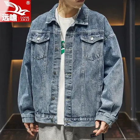 2022新款男士牛仔外套男春秋韩版潮流修身上衣潮牌工装夹克男秋季商品大图