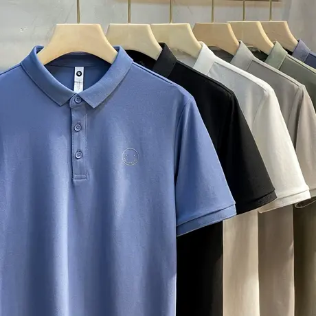 短袖polo衫男2023春夏新款夏季潮流小标韩版半袖青年男士翻领T恤商品大图