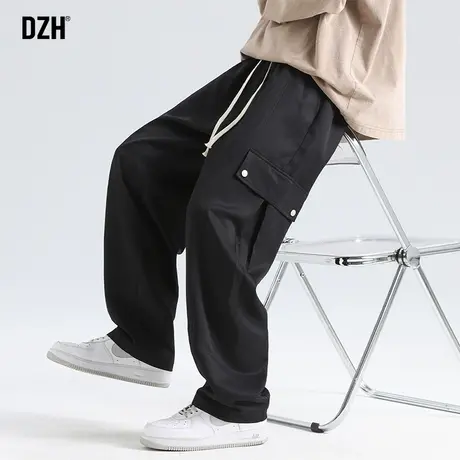 男士黑色工装裤潮牌男痞帅高级感裤子美式高街春季休闲裤男款直筒商品大图