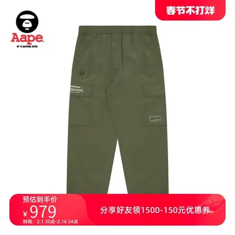 Aape旗舰店男装春秋猿人徽章字母印花多口袋工装裤休闲裤A663XXM商品大图