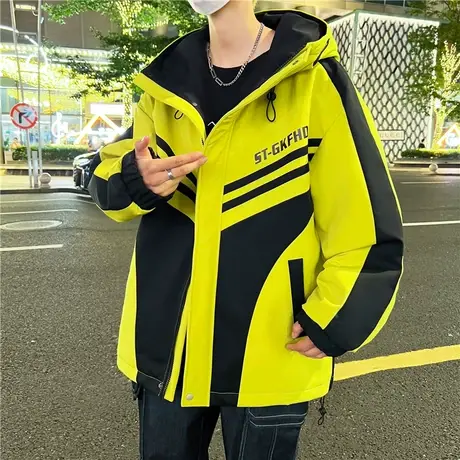 青少年潮流春秋季休闲夹克初中高中学生宽松帅气外套大童男孩褂子商品大图