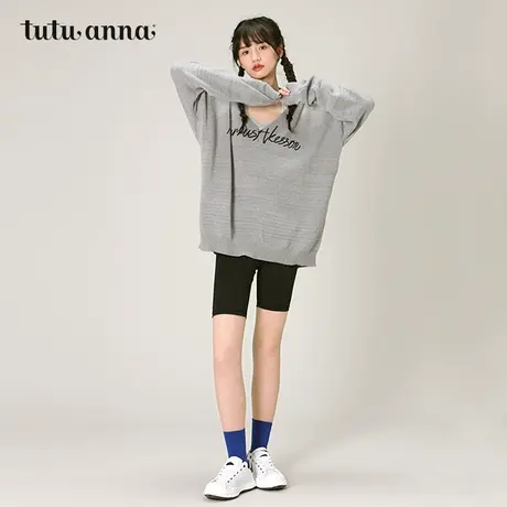 tutuanna打底裤女 纯色收腹提臀裤女三分五分瑜伽裤打底裤可外穿图片