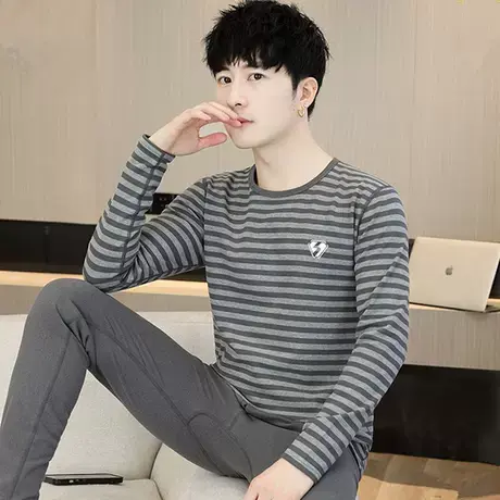 青少年保暖内衣套装男高中生薄款秋衣秋裤加绒可外穿大码棉感德绒商品大图