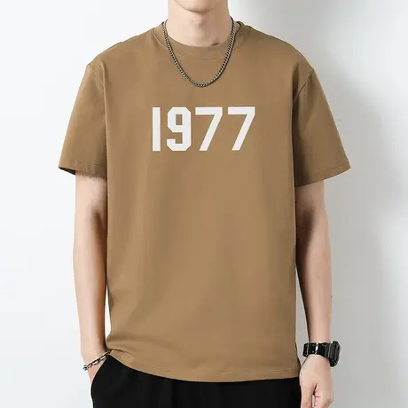 230g重磅纯棉t恤男短袖夏季宽松潮牌印花体恤液氨长绒棉全棉半袖商品大图