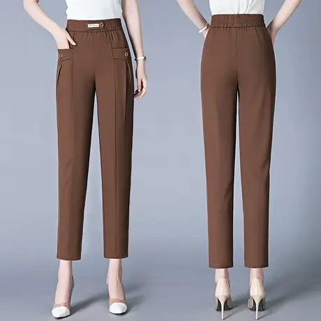 冰丝哈伦裤女夏季薄款宽松高腰垂感九分裤2023新款高级感直筒裤子商品大图