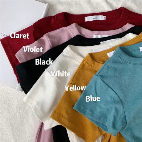 ins超火设计感学生短袖T恤女夏韩版潮小众短款高腰露脐紧身上衣服图片