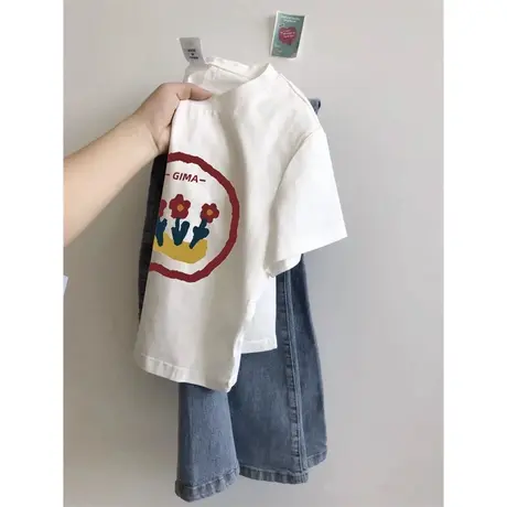 网红ins超火小个子短款短袖t恤女夏潮牌学生修身半袖洋气减龄上衣图片